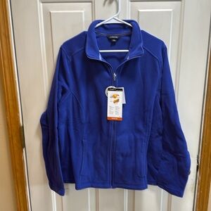 NWT Lands End Polartec Aircore 100 Blue Fleece Zip Up Jacket size XL/ 18